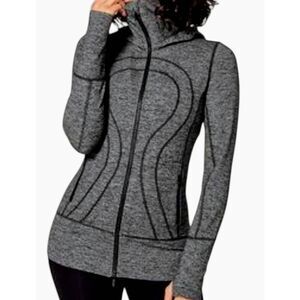 LULULEMON ATHLETICA In Stride Jacket In Heathered Black Size 2